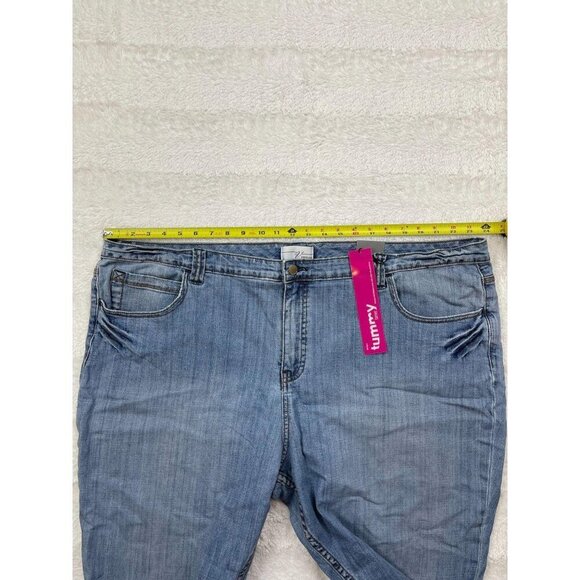NEW Venezia Womens Jeans 28 Cropped Cuffed NWT Lane Bryant Light Wash 25" Inseam - Picture 9 of 10